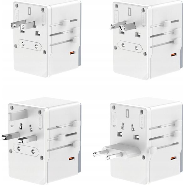 Dudao Adapter podróżny Dudao A35Pro 35W EU / UK / AUS / US / JP 3x USB-C 2x USB-A - biały