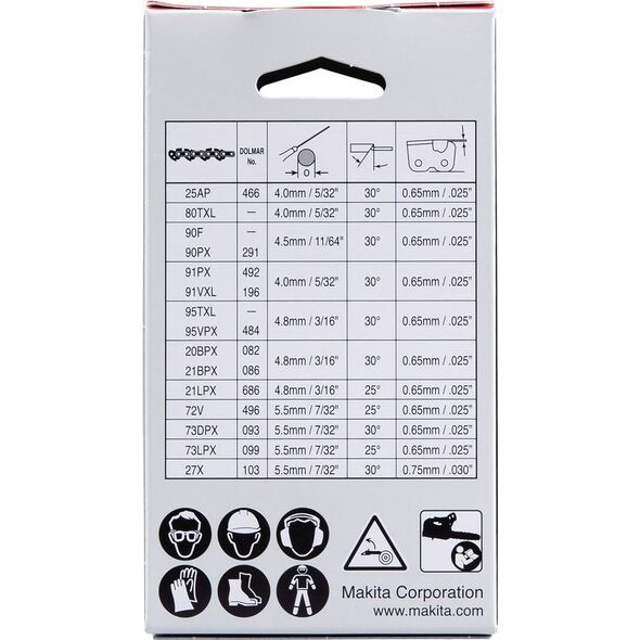 ΑΛΥΣΙΔΑ ΚΟΠΗΣ Makita MAKITA 80TXL 25cm 1,1mm 0,325" 13919968 88381585071