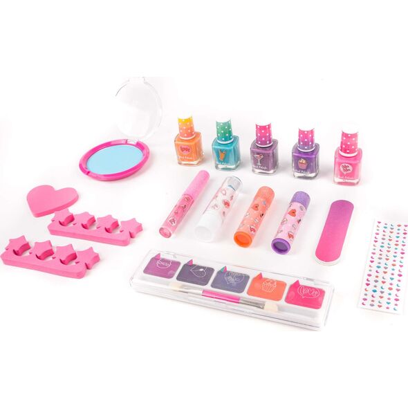 Canenco Create it! Walizka zestaw pachnący make-up i manicure z brokatem