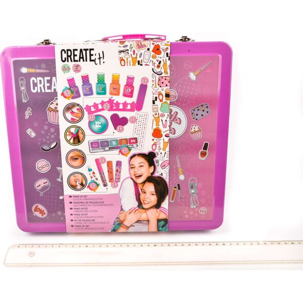 Canenco Create it! Walizka zestaw pachnący make-up i manicure z brokatem