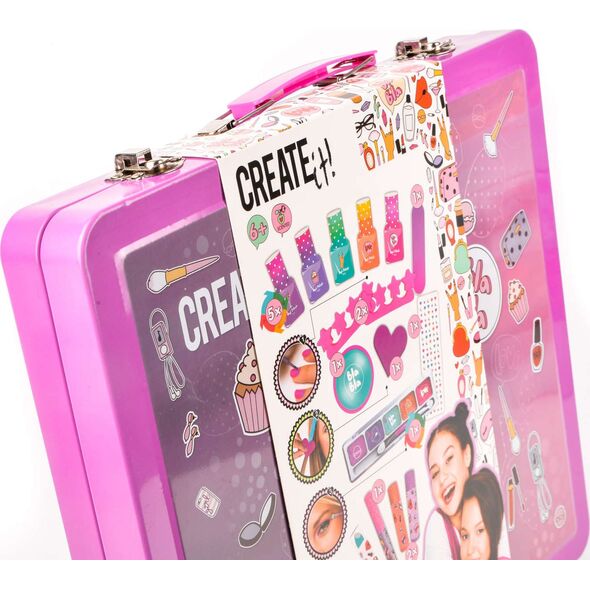Canenco Create it! Walizka zestaw pachnący make-up i manicure z brokatem