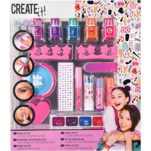 Canenco Create it! zestaw pachnący make-up i manicure z brokatem
