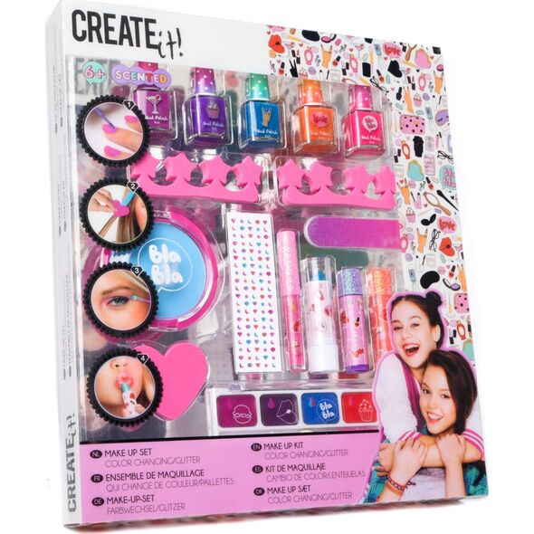 Canenco Create it! zestaw pachnący make-up i manicure z brokatem