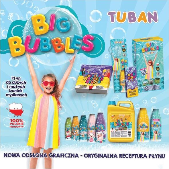 TUBAN Płyn do baniek 250 ml mix display 12 sztuk