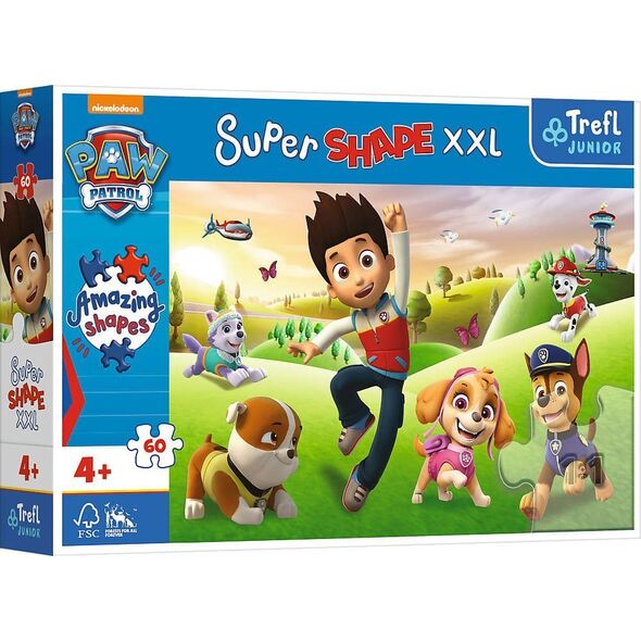 Trefl Puzzle 60 elementy Super Shape XXL Uśmiechnięte pieski Psi Patrol