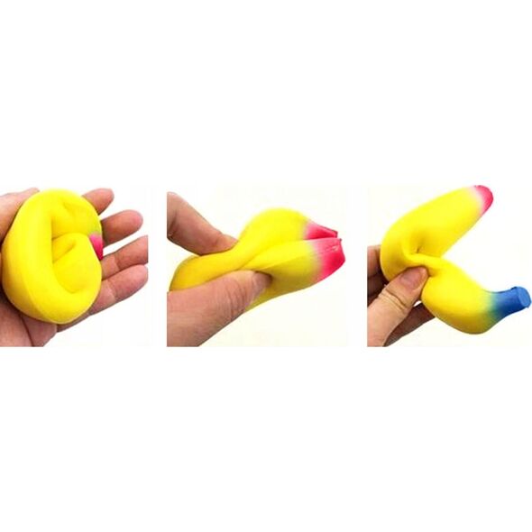 Hipo Banan super rozciągliwy, antystresowy / gniotek 14cm, kolory tęczy 620940 mix cena za 1 szt op.24szt