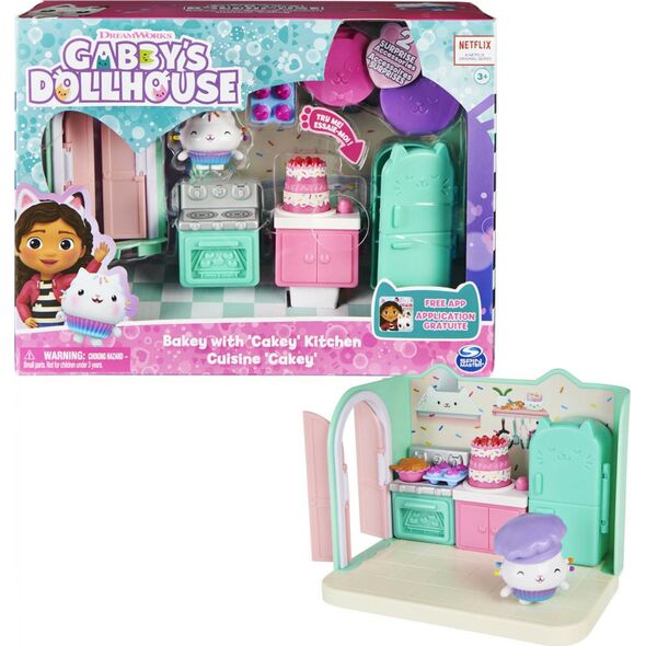 Spin Master Spin Master Gabbys Dollhouse Deluxe Room Kitchen Toy Figure (with Kuchi Cat Figure)