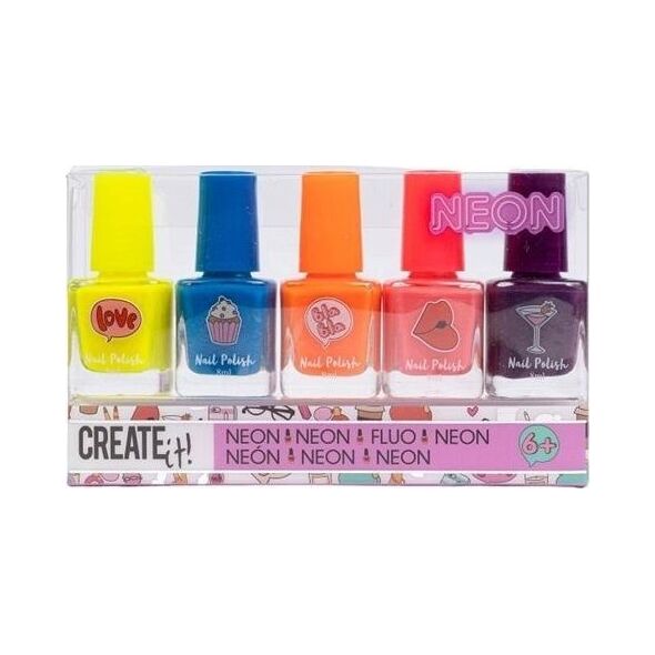 Canenco Lakier do paznokci neon 5 szt. CREATE IT!