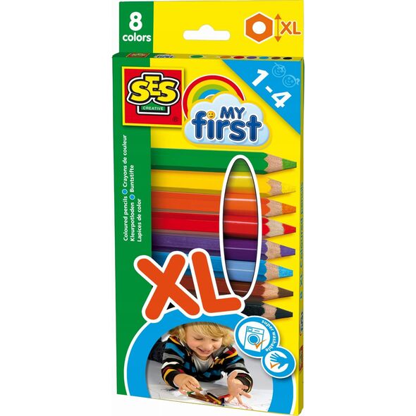 SES Moje pierwsze kredki ołówkowe XL 8 kolorów