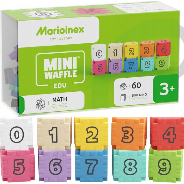Marioinex Klocki Mini Waffle Edu - Kostki matematyczne 60 elementów