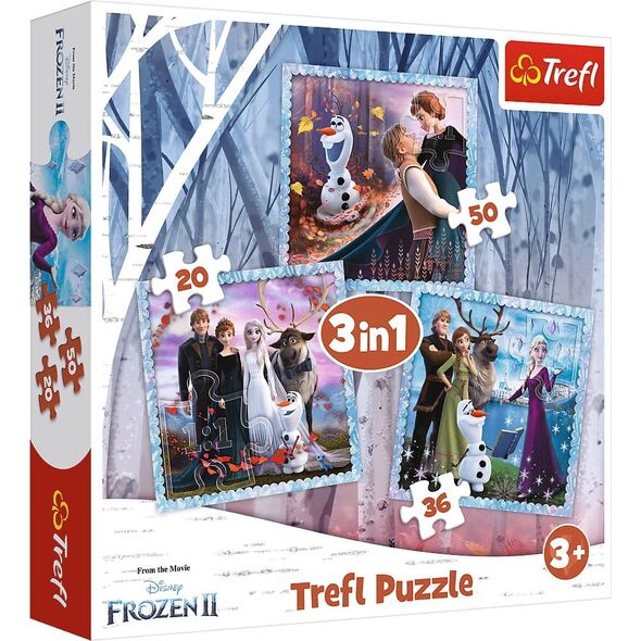 Trefl Puzzle 3w1 Magiczna opowieść Kraina Lodu II 34853