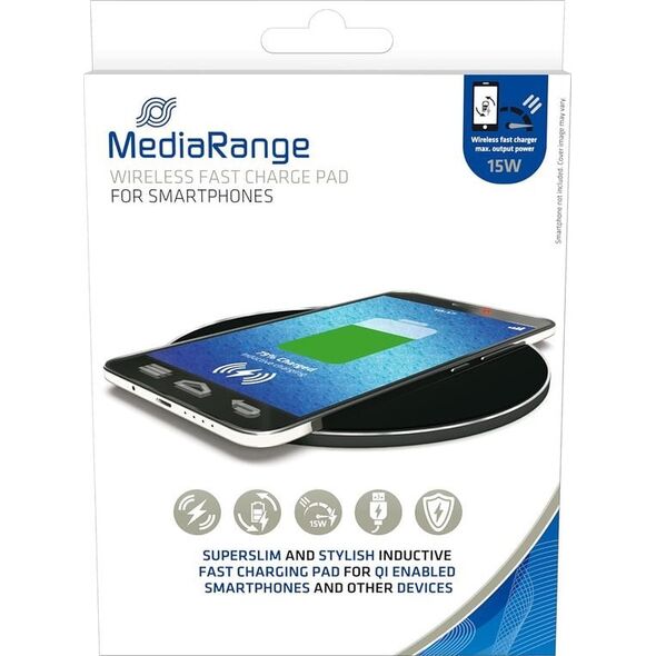Ładowarka MediaRange MediaRange induktive Schnellladest. f. Smartphones 15W schw