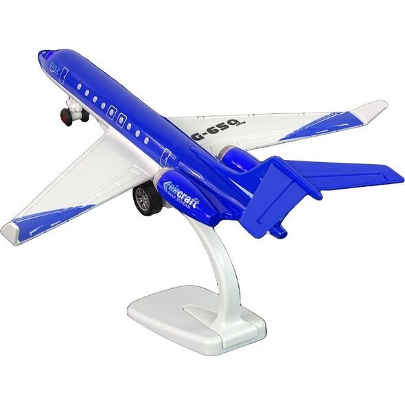 LeanToys Samolot Pasażerski G-650 Napęd Dźwięk Światła Metalowy Niebieski