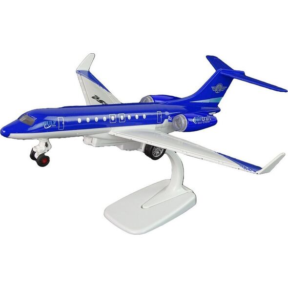 LeanToys Samolot Pasażerski G-650 Napęd Dźwięk Światła Metalowy Niebieski