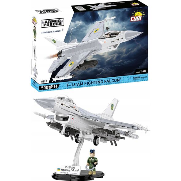 Cobi COBI 5893 Armed Forces Samolot wielozadaniowy F-16AM Fighting Falcon UA 500 klocków