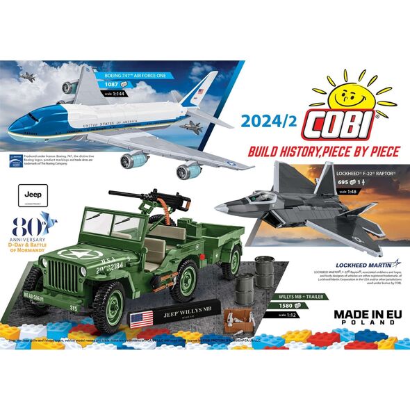 Cobi COBI 5893 Armed Forces Samolot wielozadaniowy F-16AM Fighting Falcon UA 500 klocków