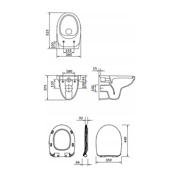 Zestaw podtynkowy Cersanit S701-566 / MITO BY CERSANIT / CERSANIA NEW / SET B470 MZ SIMPLEON DESKA DELFI SLIM DUR WOLNOOPADAJĄCA ŁW CERSANIT BOX /