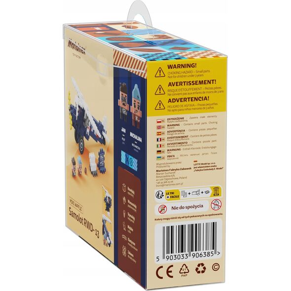 Marioinex Klocki Mini Waffle Wedel - Samolot RWD-13 120 elementów