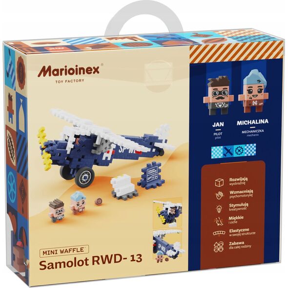 Marioinex Klocki Mini Waffle Wedel - Samolot RWD-13 120 elementów