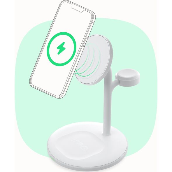 Ładowarka Green Cell Greencell MagScape Ładowarka Indukcyjna Stand 3w1 MagSafe do iPhone, Apple Watch, AirPods i innych słuchawek bezprzewodowych