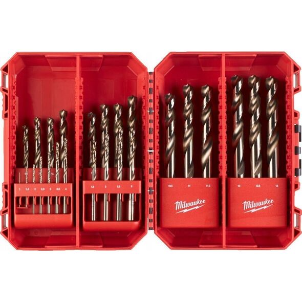 Wiertło Milwaukee MILWAUKEE WIERTŁA KOBALTOWE DO METALU HSS-G CO  KOMPLET 25 sztuk 1-13mm