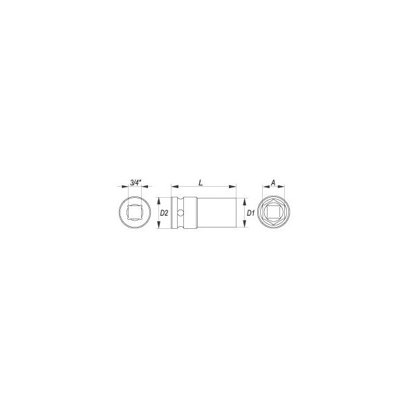 Υποδοχή κρούσης 6 σημείων Yato 3/4" μήκους 30 mm (YT-1130) 3021825 5906083911309