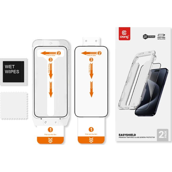 Szkło hartowane Crong EasyShield Apple iPhone 16 Pro Max [2 PACK]