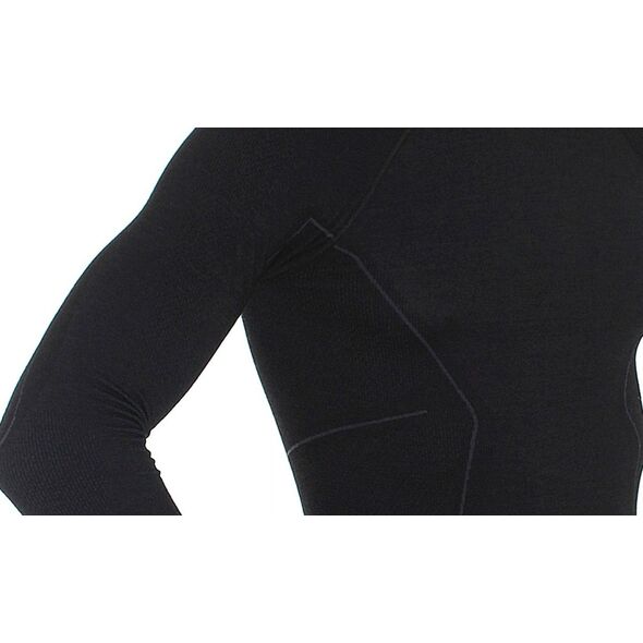 Brubeck Koszulka męska z długim rękawem Active Wool czarna r. XXL (LS12820)