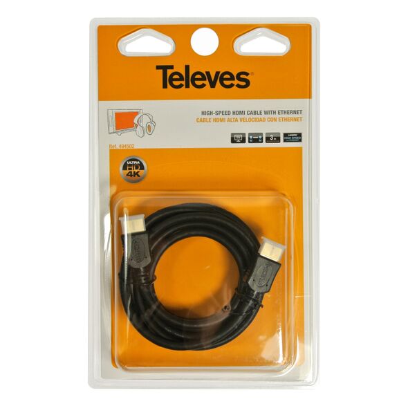 Cable HDMI-HDMI 3m blister Televes [494502] 8424450146019