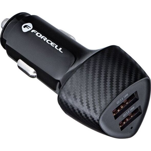Ładowarka ForCell FORCELL CARBON ładowarka samochodowa USB QC 3.0 18W + USB QC 3.0 18W CC50-2A36W czarny (Total 36W) 11466638 5903396133794