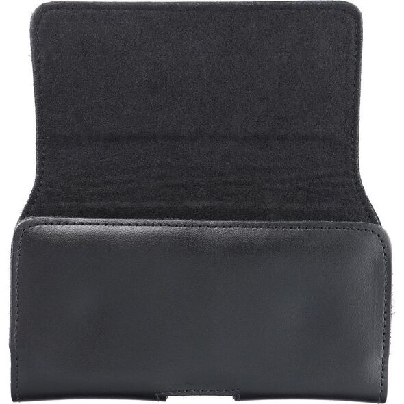 OEM Skórzana uniwersalna kabura pozioma do paska - ROYAL / czarny - Rozmiar M - do IPHONE 12 MINI / 13 MINI / SAMSUNG A40 / S8 / XIAOMI 12 / Redmi 5A 13089743 5903396200960