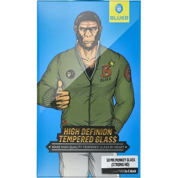 Blueo Szkło Hartowane 5D Mr. Monkey Glass - Apple iPhone 15 Pro czarny (Strong HD)