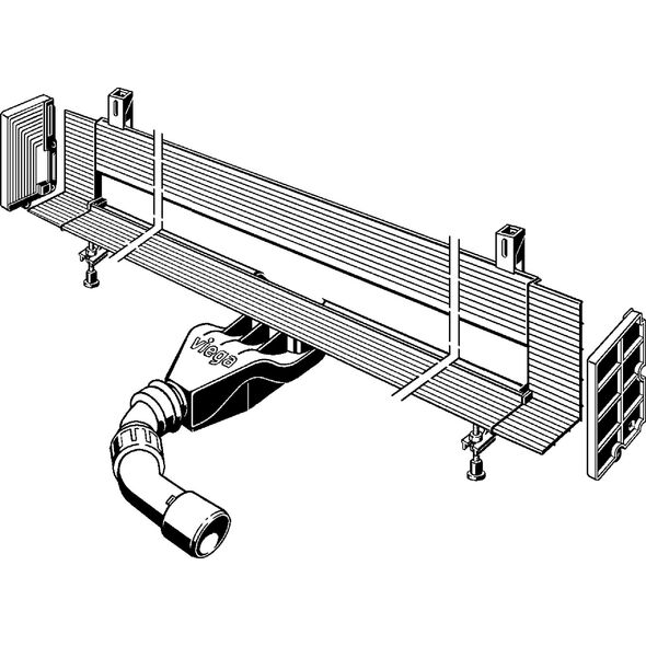 Viega Odpływ liniowy bez rusztu ścienny Advantix Vario 120cm (736736)