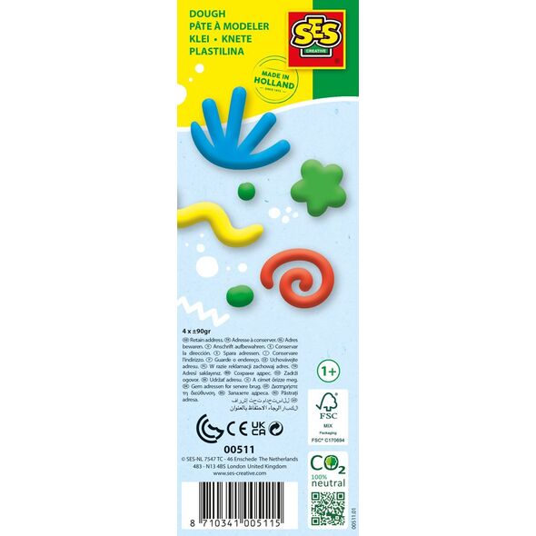 SES Creative SES Ciastolina Pure 4x90g 00511 05115