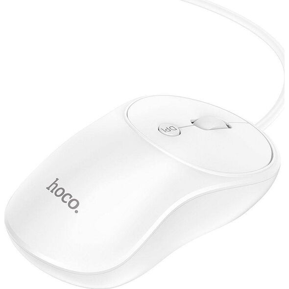 Mysz Hoco HOCO mysz komputerowa przewodowa USB A GM13 1,5 m biała