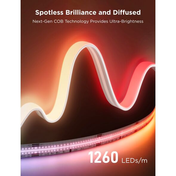 Taśma LED Govee Govee COB RGBICW 3780 LED diod 3m pásek Matter