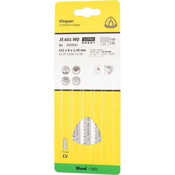 Klingspor KLINGSPOR ΛΑΜΑ ΣΕΓΑΣ 115x8x1,45mm JS 601 WQ /5 τεμ. 14046368 4014855940073