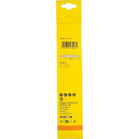 Klingspor KLINGSPOR RECIMER SAW LADE 230x19x0,9mm RS 993 PQ /5 τεμ. 14046391 4014855939985