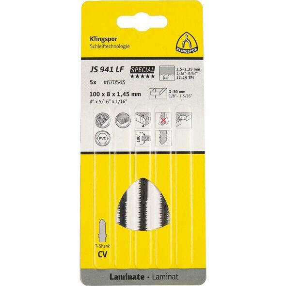 Klingspor KLINGSPOR ΛΑΜΑ ΣΕΓΑΣ 100x5x1,45mm JS 941 LF /5 τεμ. 14046393 4014855939671