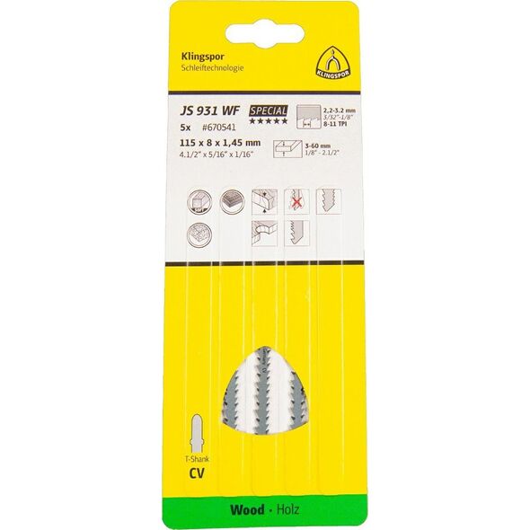 Klingspor KLINGSPOR ΛΑΜΑ ΣΕΓΑΣ 115x5x1,45mm JS 931 WF /5 τεμ. 14046397 4014855939695