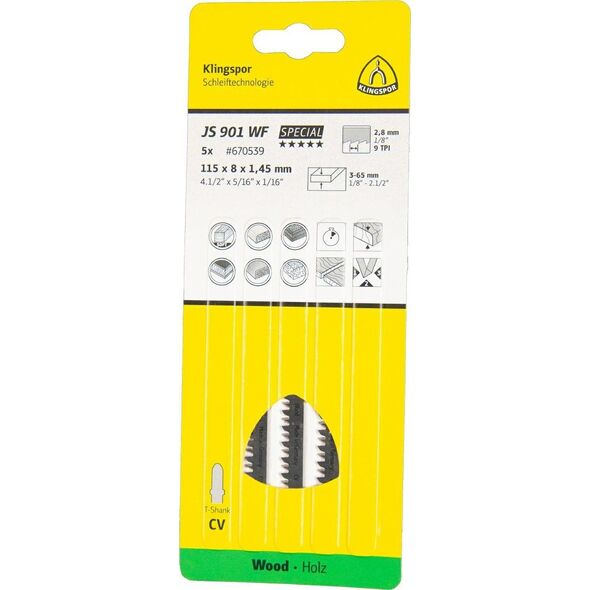 Klingspor KLINGSPOR ΛΑΜΑ ΣΕΓΑΣ 115x8x1,45mm JS 901 WF /5 τεμ. 14046408 4014855939718