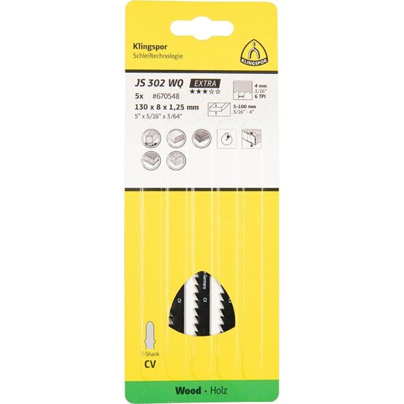 Klingspor KLINGSPOR ΛΑΜΑ ΣΕΓΑΣ 130x8x1,25mm JS 302 WQ /5 τεμ. 14152800 4014855939626