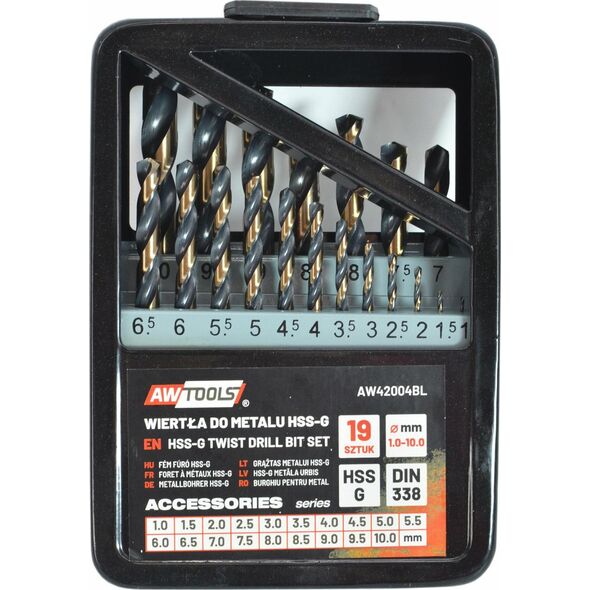 Τρυπάνι AWTools AWTOOLS METAL HSS M2 DRILL KPL. 19τμχ/1,0-10 χλστ./ PREMIUM 14224530 5903680000000