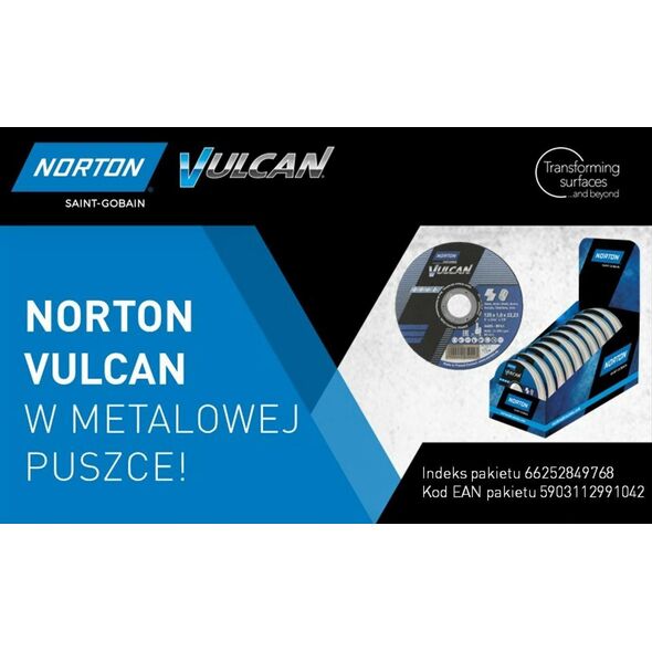 Norton NORTON DISC.VULCAN 125 x 1,0 /10τεμ. ΜΕΤΑΛΛΙΚΟ/INOX ΚΟΥΤΙ 14256830 5903110000000
