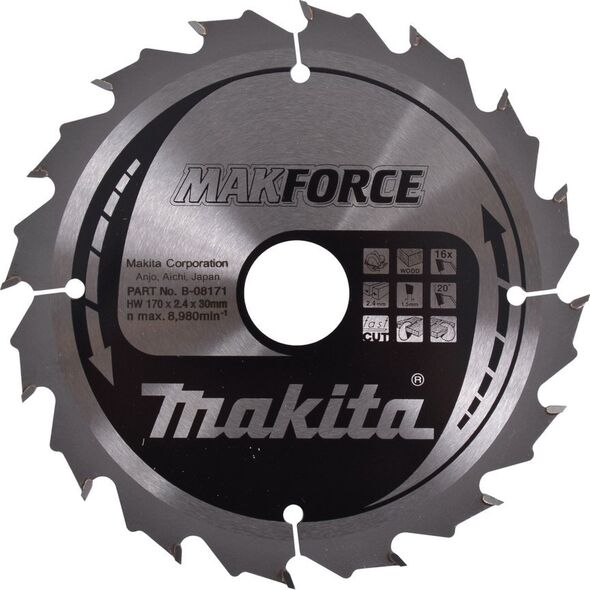 ΔΙΚΥΛΛΟ ΠΡΙΟΝΙ Makita MAKITA 170x30x16z MAKFORCE WOOD >>>B-32122 14093177 88381336161