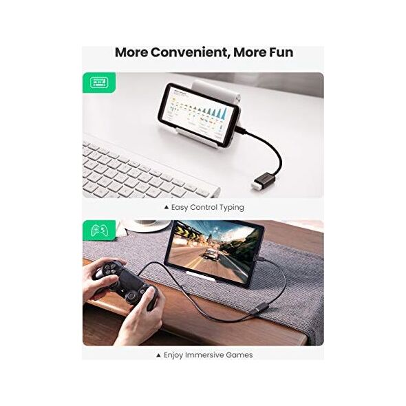 Adapter USB Ugreen microUSB - USB Czarny  (10396)