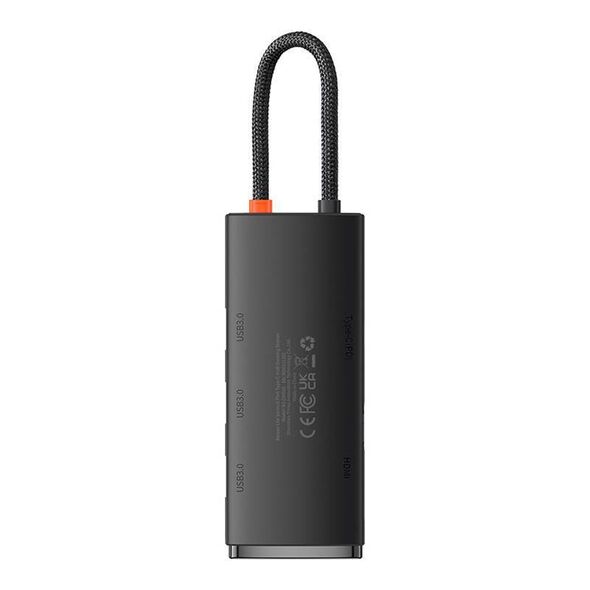 HUB Baseus Lite Series 5-Port USB-C to HDMI+USB3.0x3+PD (Black) 6932172628369