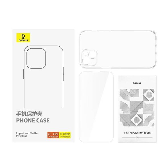 Case + Tempered Glass APPLE IPHONE 15 Baseus Schott Series transparent 6932172641894