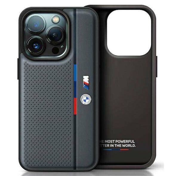 Original Case IPHONE 16 BMW Hardcase M Perforated Tricolor Detail Line (BMHCP16S23PUPVA) anthracite 3666339324087