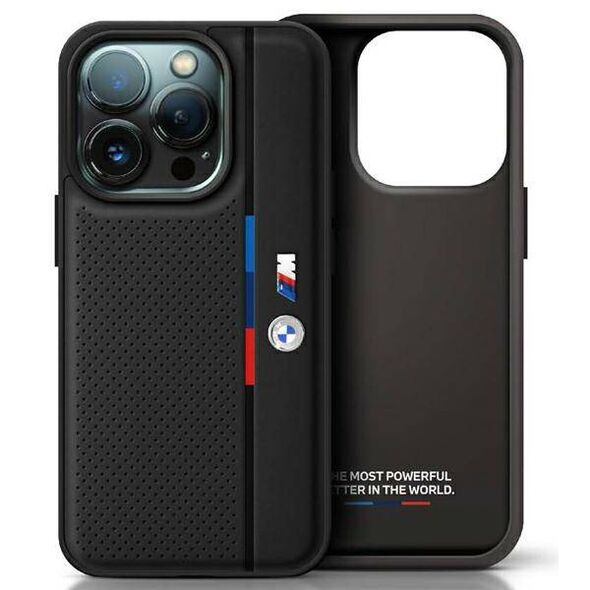 Original Case IPHONE 16 BMW Hardcase M Perforated Tricolor Detail Line (BMHCP16S23PUPVK) black 3666339324049